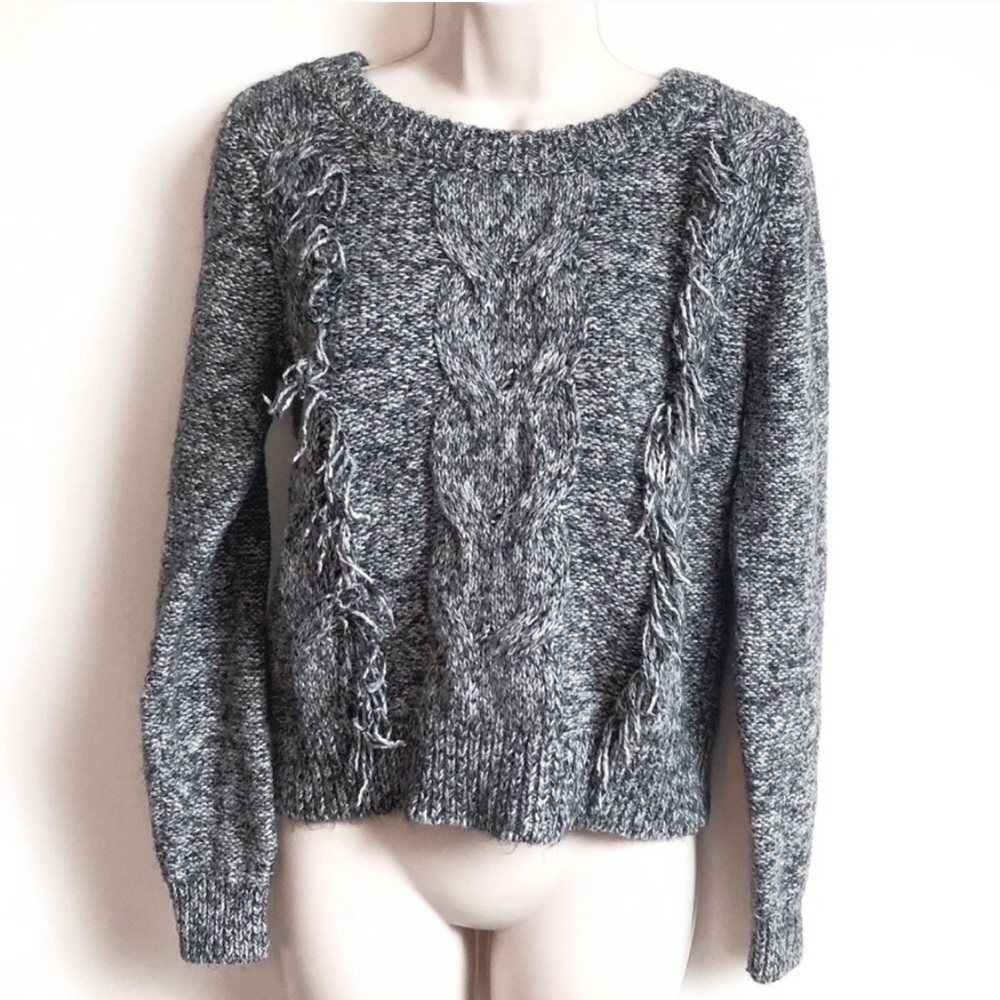 Abercrombie & Fitch fringe crew neck sweat…